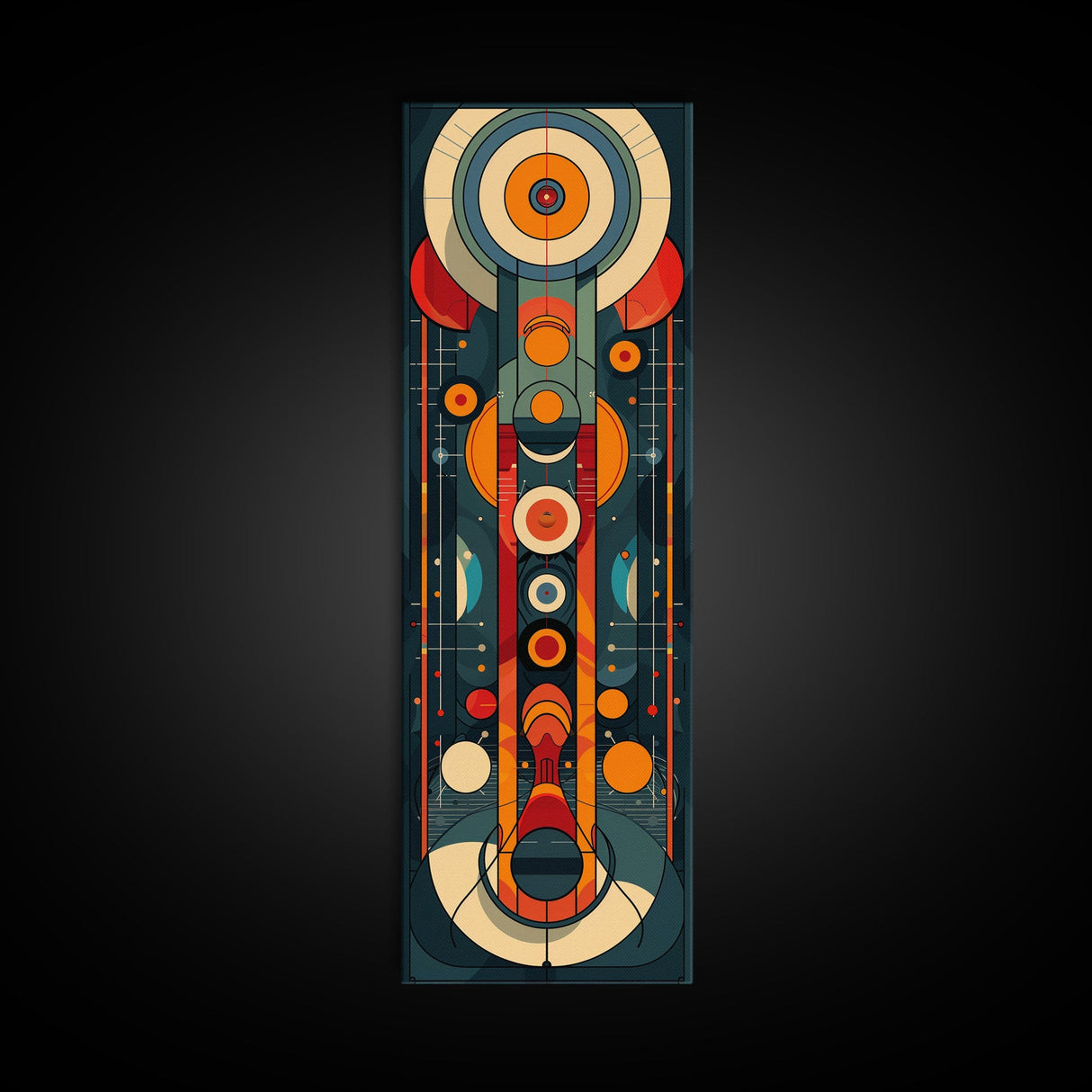 Retro Art Deco Geometric Patterns Wall Art Framed Canvas Print, Scifi / Science Fiction Decor