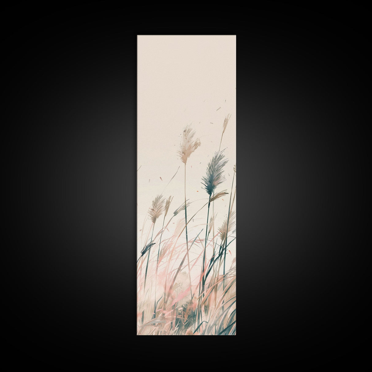 Autumn Forest Scene Pine Trees Giant Sun Skinny Art Tall Art Framed Canvas Print Japanese Style Art Ukiyo-e Art Wood Block Print Scenic