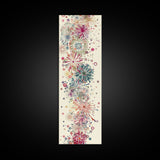 Skinny Art Tall Art Floral Burst Wood Block Print Japanese Style Art Vivid Explosions Of Colors Framed Canvas Print
