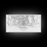 Providence City Map, Rhode Island Art, Map Print, Minimalist Wall Art, Wall Art, Canvas Art, Gifts For Mom, Horizontal Wall Art, Office Art