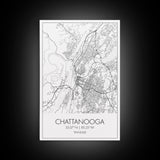 Chattanooga Street Map, Tennessee Map, City Map Art, Modern Art, Wall Art, Canvas Print, Canvas Wall Art, Office Wall Art, Travelling Gifts