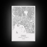 Oslo Street Map, Norway Map, Europe City Map Art, Modern Art, Wall Art, Canvas Print, Bedroom Art, Travelling Gifts, Travel Wall Décor