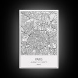 Paris Street Map, France Map, Europe City Map Art, Minimalist Art, Wall Art, Canvas Print, Bedroom Art, Gift For Traveler, Travel Wall Print