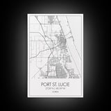 Port St Lucie Street Map, Florida Map, City Map Art, Minimalist Art, Wall Art, Canvas Print, Friend Gift, Black And White Art, Travel Décor