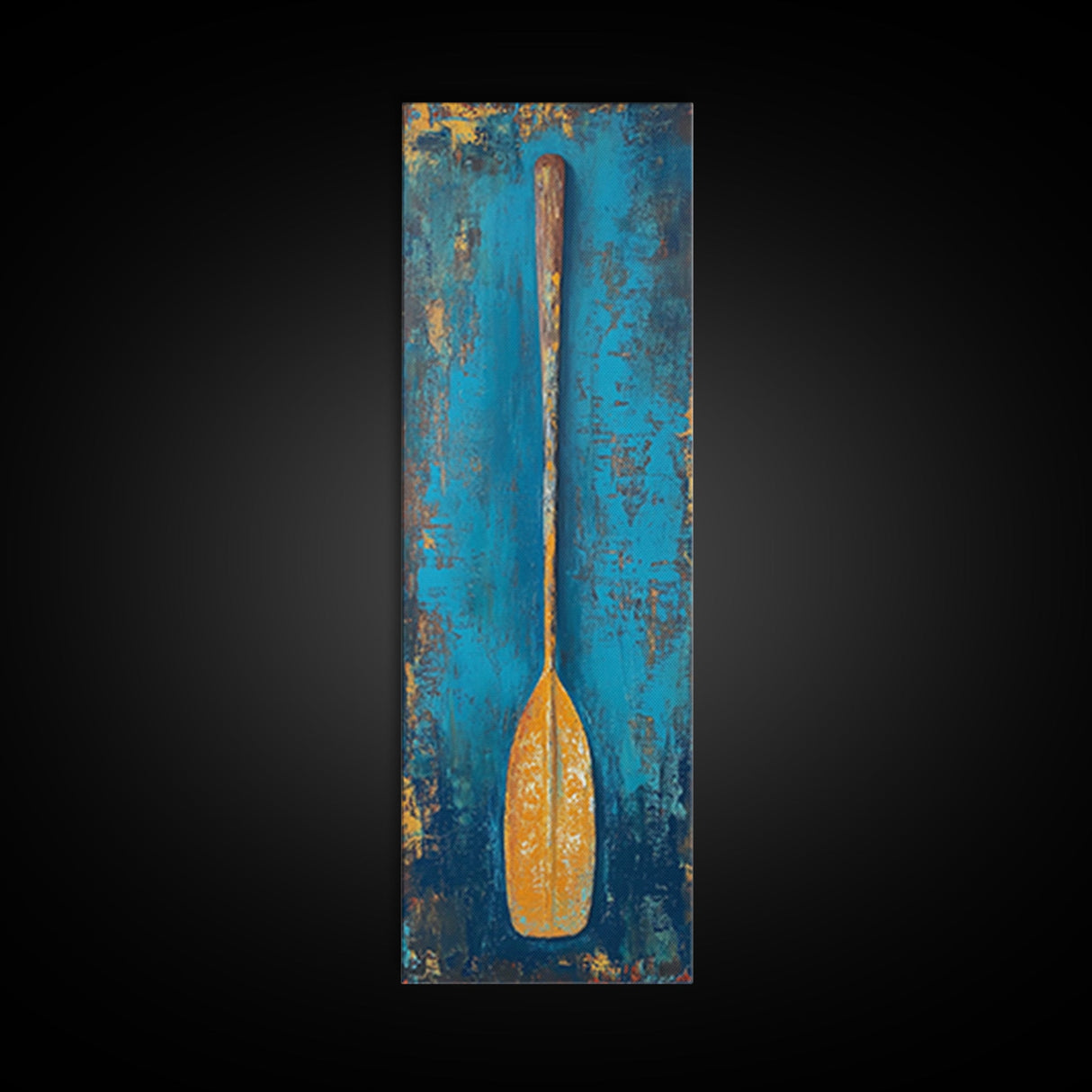 Rustic Oar Art Framed Canvas Print Coastal Decor Nautical Wall Art Tall Narrow Art Lake House Gift Idea Southwest Wall Art