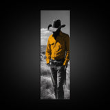 Mysterious Cowboy Silhouette Framed Canvas Print | Rustic Western Wall Art | Moody Art | Farmhouse Decor | Southwest Art | Gift Idea
