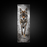 Intense Coyote Stare Framed Canvas Print | Wildlife Wall Art | Rustic Decor | Moody Art | Southwest Wall Art | Above Sofa Art | Gift Idea