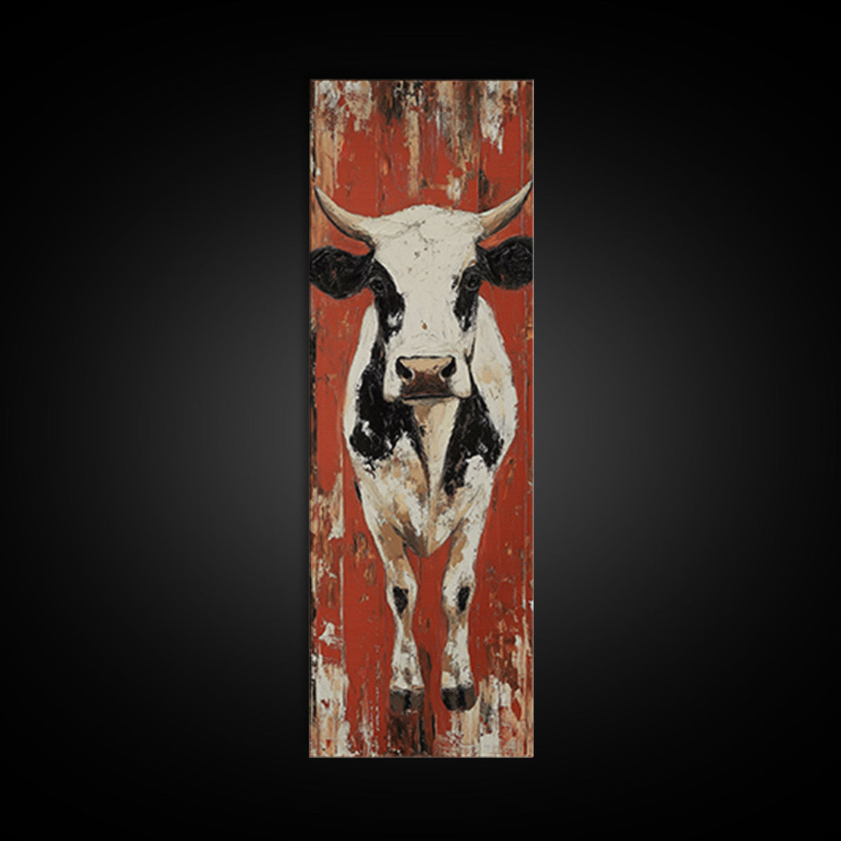 Bold Western Cowboy Framed Canvas Print rustic decor farmhouse art southwest wall art tall narrow art moody art extra wide art