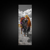 Vibrant Western Bison Framed Canvas Print | Rustic Wildlife Art | Moody Southwest Wall Art | Farmhouse Decor | Nature Art | Gift Idea