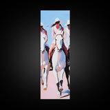 Western Cowgirls Painting Canvas Print, Black Cowgirl Painting, Horse Wall Art, Coastal Cowgirl Wall Art, Farmhouse Art, Rustic Decor, Tall Skinny Art, Vertical Wall Art, Moody Art, Living Room Art, Gift Idea, Modern Wall Decor