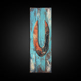 Rustic Horseshoe Art Framed Canvas Print Wabi Sabi Wall Art Farmhouse Decor Western Art Rustic Wall Art Above Sofa Art