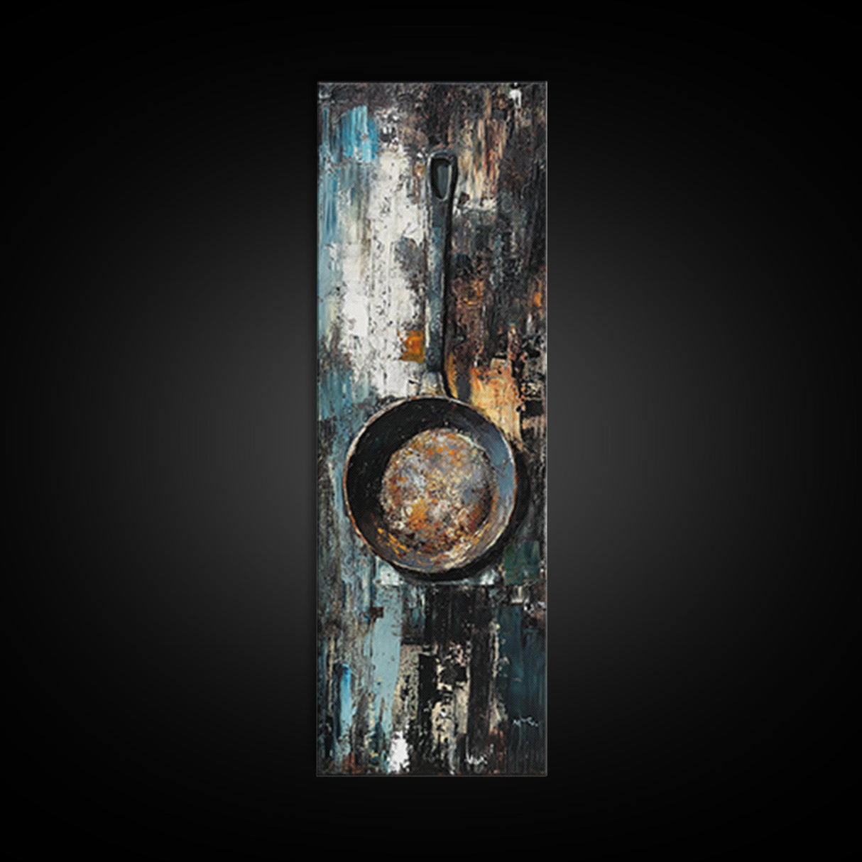 Rustic Frying Pan Art Framed Canvas Print Kitchen Wall Art Food Review Kitchen Art Rustic Decor Moody Art Wabi Sabi Wall Art