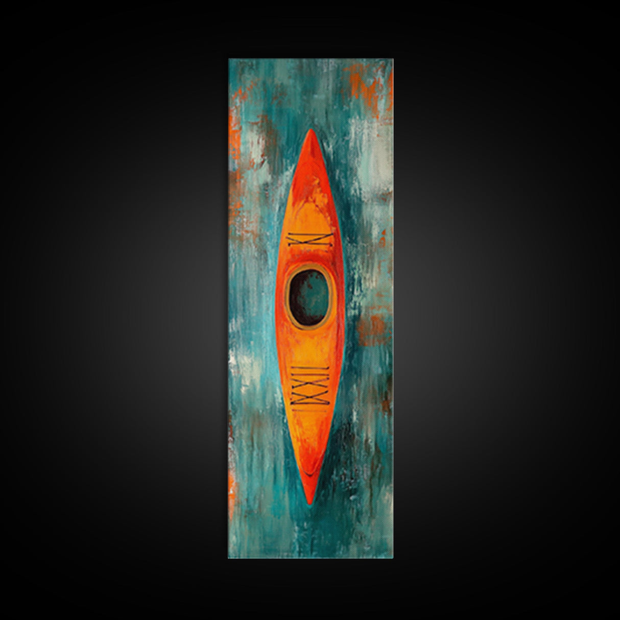 Colorful Kayak Painting Framed Canvas Print Nautical Decor Coastal Cowgirl Wall Art Lake Tahoe Art Above Bed Wall Art