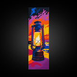 Vibrant Lantern Painting Framed Canvas Print Moody Art Rustic Decor Southwest Wall Art Living Room Art Colorful Wall Art