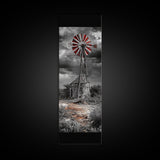 Western Windmill Art, Canvas Print, rustic décor, windmill wall art, farmhouse art, extra wide art, Joshua tree art, southwest wall art