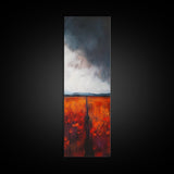 Moody Landscape Framed Canvas Print dark romance painting poppy wall art fall decor tall narrow art above bed wall art vertical wall art