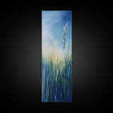 Bluegrass Field Wildflower Painting Framed Canvas Print Rustic Art Vertical Wall Art Farmhouse Art Botanical Prints
