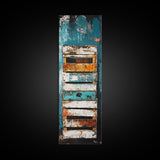 Weathered Wooden Door Rustic Decor Framed Canvas Print Wabi Sabi Art Farmhouse Art Long Narrow Wall Art Above Couch Art