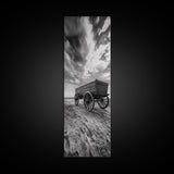 Old Wooden Wagon, Rustic Landscape, Framed Canvas Print, Western Décor, Farmhouse Wall Art, Minimalist Art, Extra Wide Art