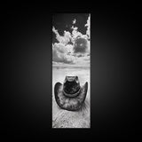 Weathered Cowboy Hat, Coastal Cowgirl Wall Art, Framed Canvas Print, Rustic Décor, Boho Art, Minimalist Art, Nautical Wall Art