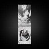Straw Cowboy Hat, Beach Photography, Framed Canvas Print, Coastal Cowgirl, Wall Art, Rustic Décor, Minimalist Wall Art