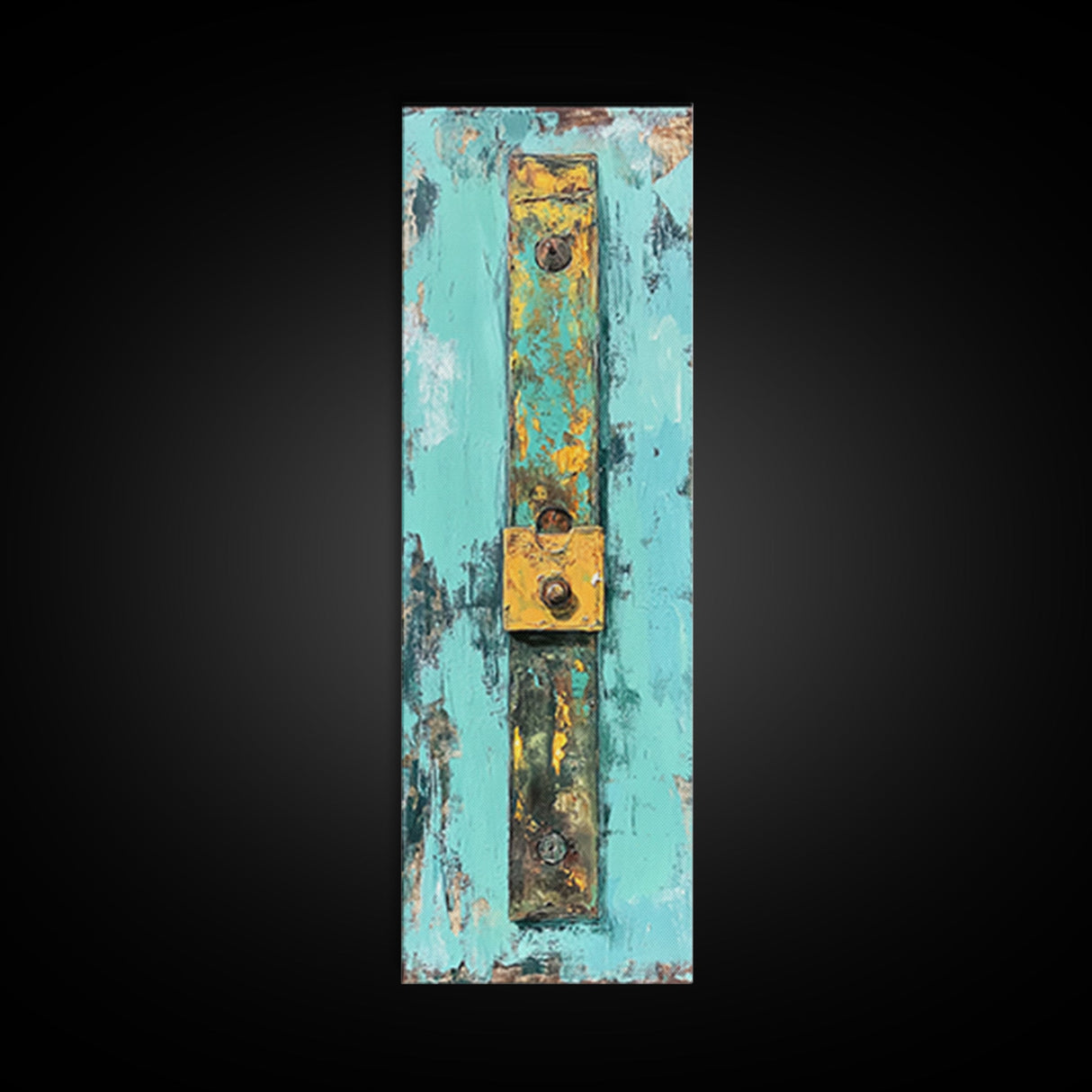 Textured Rustic Art, Canvas Print, Wabi Sabi Wall Art, Teal Wall Art, Abstract Minimalist Art, Tall Narrow Art, Farmhouse Decor