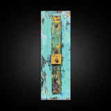 Textured Rustic Art, Canvas Print, Wabi Sabi Wall Art, Teal Wall Art, Abstract Minimalist Art, Tall Narrow Art, Farmhouse Decor