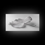 White Leaf, Botanical Prints, Minimalist Art, Wabi Sabi Wall Art, Monochrome Art, Modern Art, Living Room Art, Canvas Print