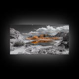 Desert Oasis Reflection Canvas Print Joshua Tree Art Southwest Wall Art Panoramic Art Above Sofa Art Gift Idea Rustic Wall Art
