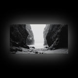 Canyon, moody art, dramatic landscape, rustic decor, wabi sabi art, minimalist art, vertical wall art, farmhouse art, framed canvas print