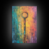 Abstract Key Painting, Bold Colorful Art, Wabi Sabi Wall Art, Southwest Wall Decor, Framed Canvas Print, Gift Idea, Modern Art