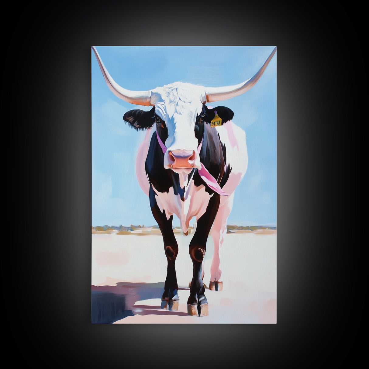 Longhorn Cow, Western Wall Art, Rustic Decor, Canvas Print, Southwest Wall Art, Farmhouse Art, Gift Idea, Living Room Art, Boho Art
