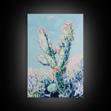 Prickly Pear Cactus, agave painting, southwest wall art, botanical prints, gift idea for her, boho art, desert decor, Canvas Print