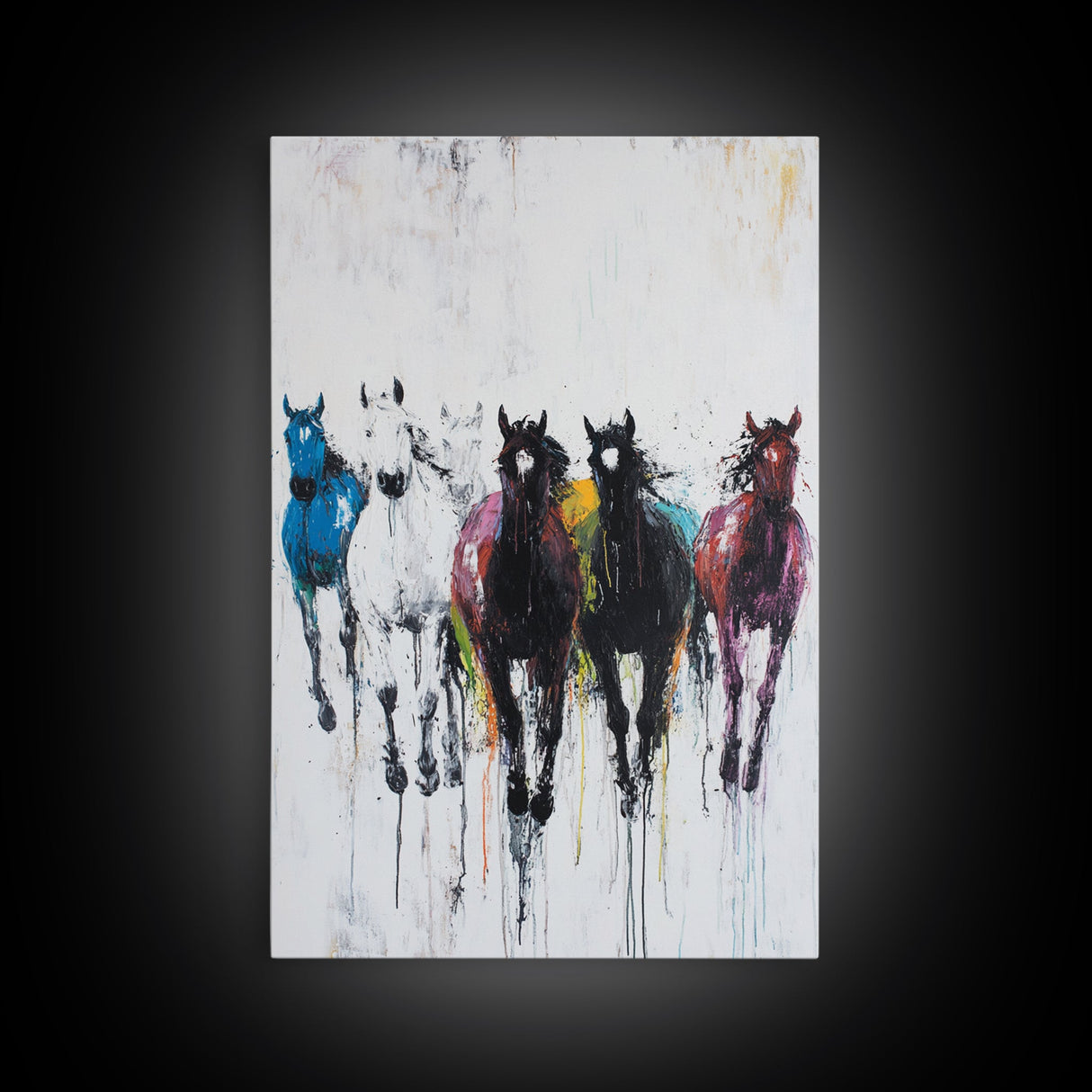 Modern Cowgirl, Western Fashion, Framed Canvas Print, black cowgirl painting, pink abstract art, light pink wall art, bold color art, gift idea for her