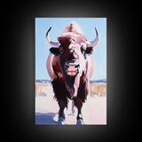 Majestic Bison, Southwest Wall Art, Rustic Decor, Bull And Bear Art, Canvas Print, Farmhouse Style, Living Room Art, Western Painting