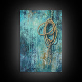 Hanging Rope Art, Moody Art, Framed Canvas Print, Coastal Decor, Wabi Sabi Art, Southwest Wall Art, Nautical Wall Art, Rustic Art