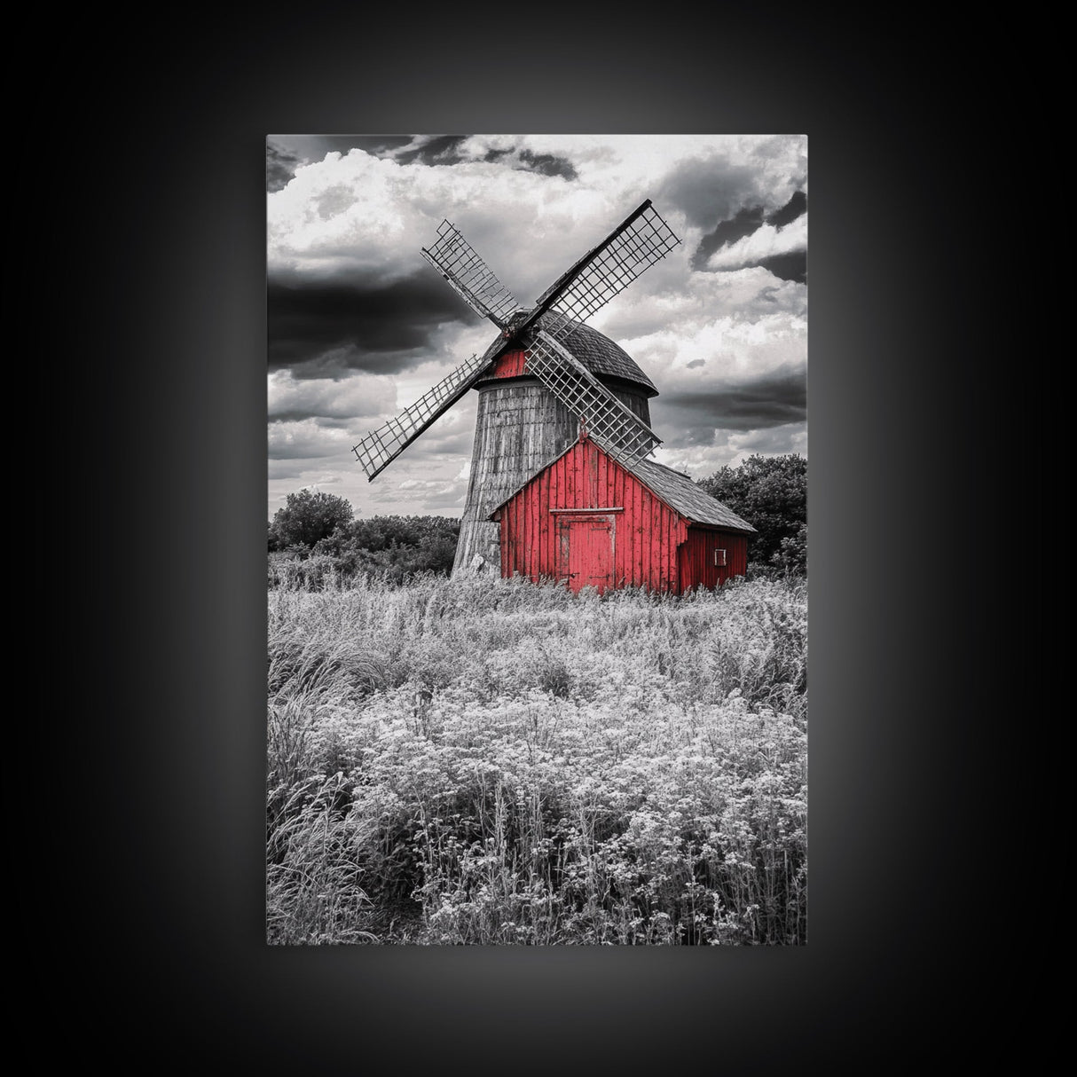 Windmill, Rustic Farm Art, Windmill Wall Art, Farmhouse Art, Minimalist Art, Rustic Decor, Wabi Sabi Art, Canvas Print, Gift Idea