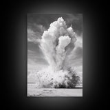 Explosion art, science art, moody art, dark romance painting, wabi sabi art, unique wall art, rustic decor, canvas print, above sofa art