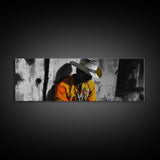 Lone Cowboy, Western Art, Moody Art, Ranch Life Wall Art, Rustic Decor, Farmhouse Art, Horizontal Wall Art, Canvas Print