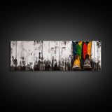 Western Boots, black cowgirl painting, rustic decor, farmhouse art, extra wide art, chicano art, Canvas Print, unique gift idea
