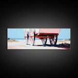 Desert Wagon, rustic western art, cowboy decor, boho wagon painting, farmhouse wall art, extra wide panoramic art, framed canvas print