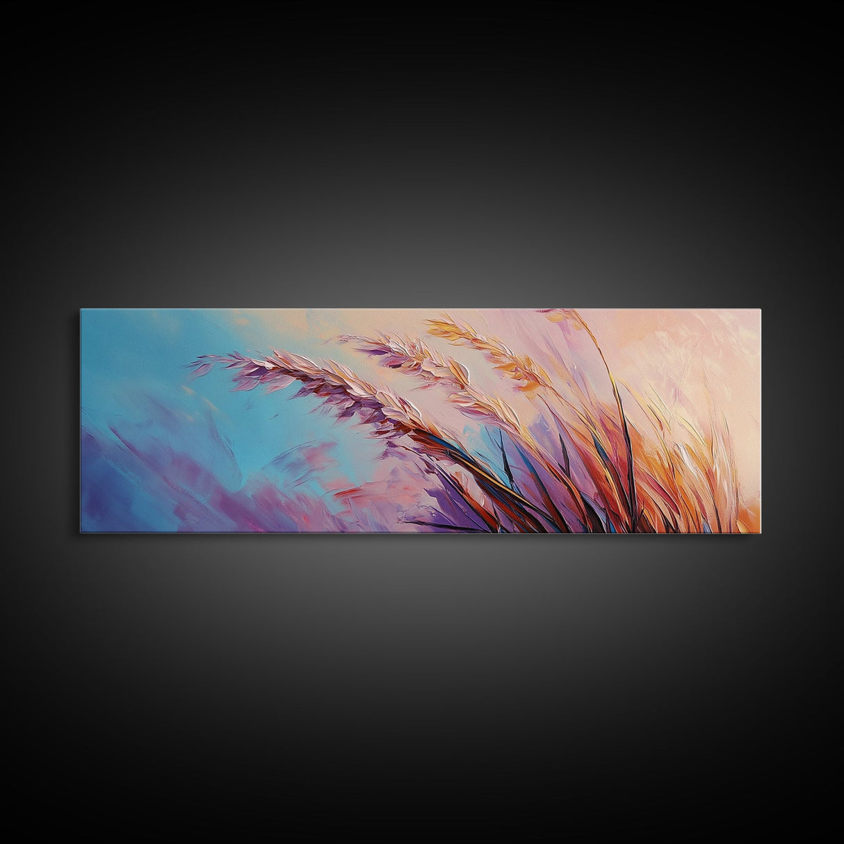 Soft Wheat Field, wildflower painting, wabi sabi art, botanical prints, soft colors, minimal decor, modern home, canvas print