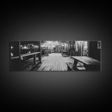 Old Wooden Dock, Moody Art, Canvas Print, Coastal Decor, Rustic Wall Art, Wabi Sabi Art, Extra Wide Art, Nautical Wall Art