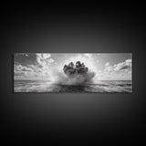 Explosion, dramatic seascape, moody art, panoramic art, extra wide art, coastal wall art, framed canvas print, ocean painting, nautical decor
