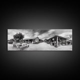 Rustic market, farmhouse art, country decor, panoramic art, extra wide art, rustic wall art, framed canvas print, landscape painting, wabi sabi art
