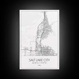 Salt Lake City Street Map, Utah Map, City Map Art, Minimalist Art, Wall Art, Canvas Print, Home Décor Wall Art, Friendship Gift, Travel Art