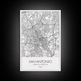 San Antonio Street Map, Texas Map, City Map Art, Minimalist Art, Wall Art, Canvas Print, Black And White Art, Travel Print, Family Gift