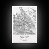 San Jose Street Map, California Map, City Map Print, Minimalist Art, Wall Art, Canvas Print, Girl Graduation Gift, Game Room Wall Art