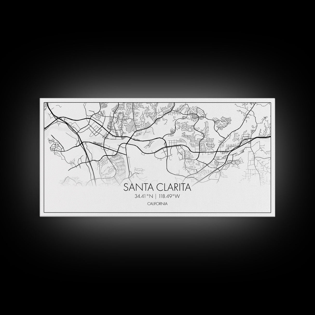 Santa Clarita City Map, California Art, Map Print, Modern Wall Art, Wall Art, Canvas Art, Best Friend Gifts, Family Room Art, Home Décor