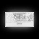 Spokane City Map, Washington Art, Map Print, Modern Wall Art, Wall Art, Canvas Art, Family Room Wall Art, Landscape Art Print, Military Gift